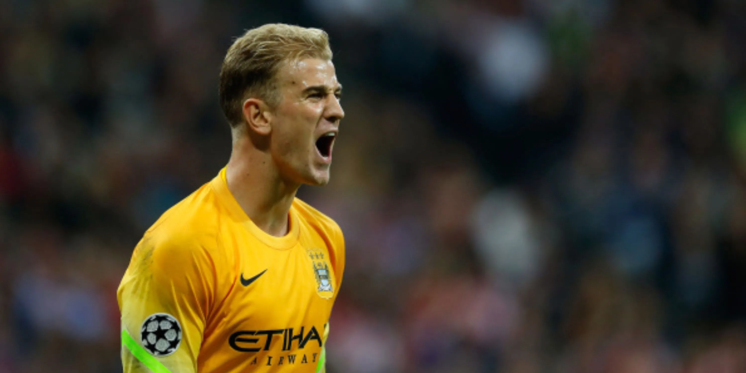 Thủ môn Joe Hart hò hét chỉ đạo.