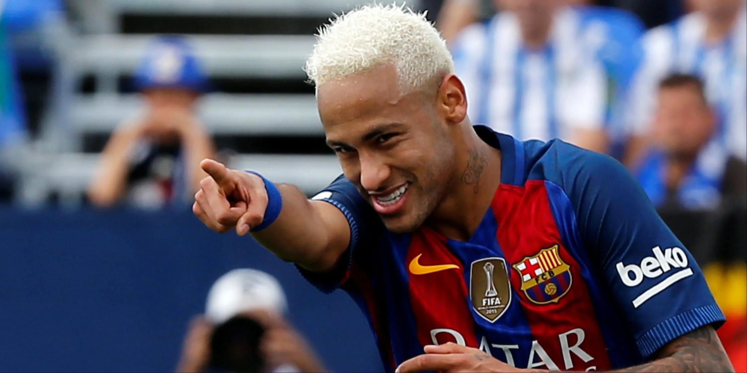 Neymar Jr ăn mừng bàn thắng trong màu áo Barcelona