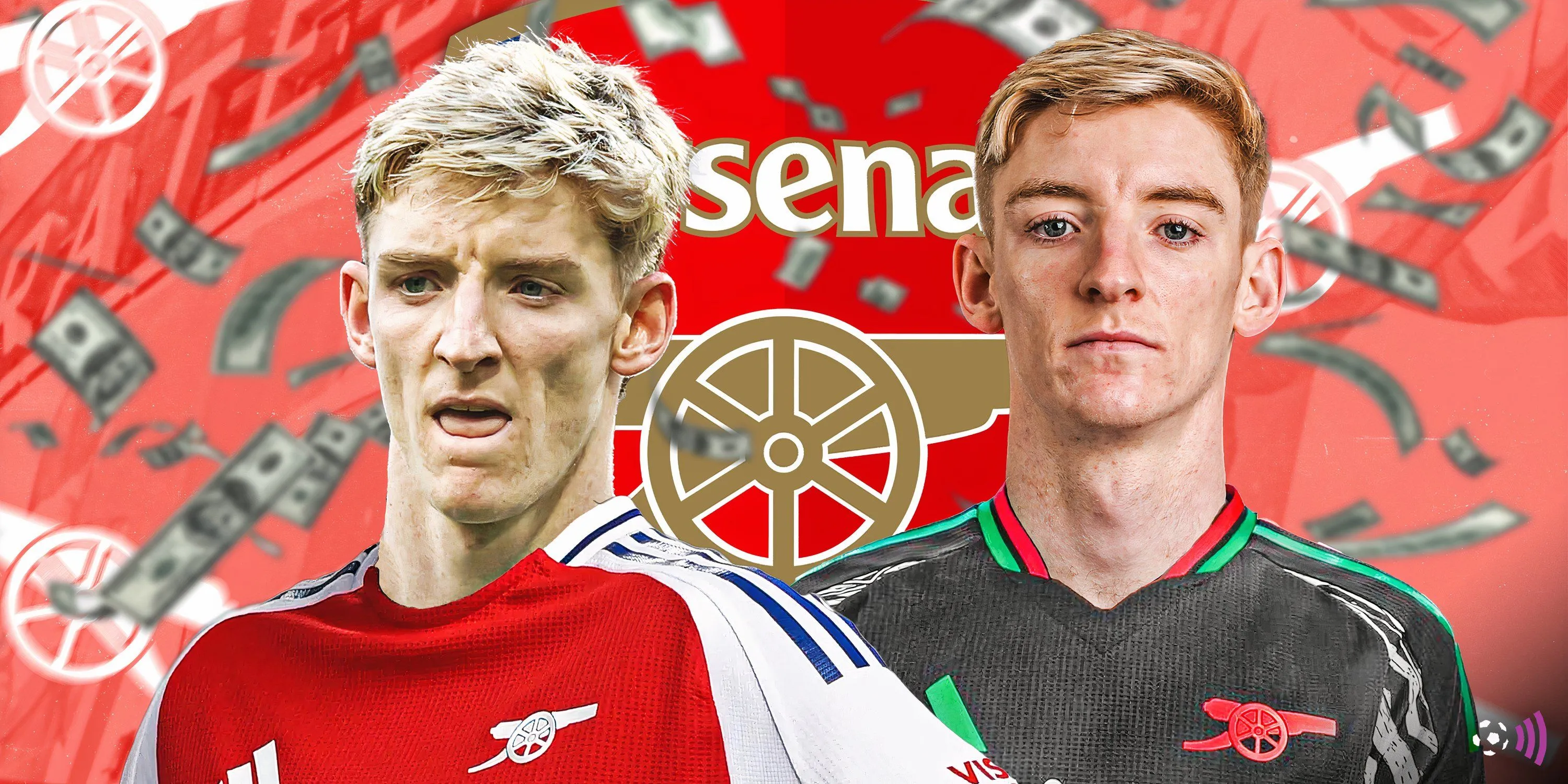 Anthony Gordon trong trang phục của Arsenal, minh họa thương vụ chuyển nhượng tiềm năng