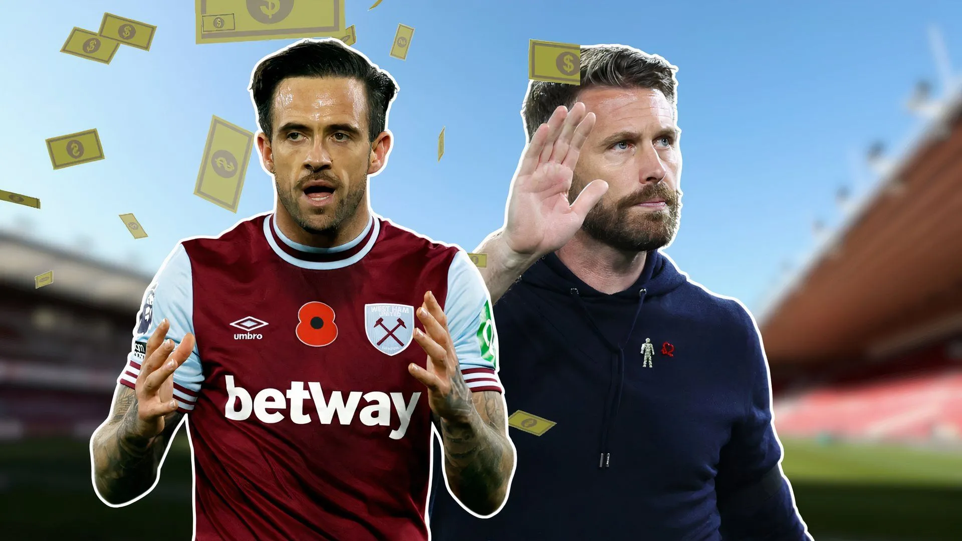 Danny Ings cùng huấn luyện viên Rob Edwards của Middlesbrough trong bối cảnh tin đồn chuyển nhượng