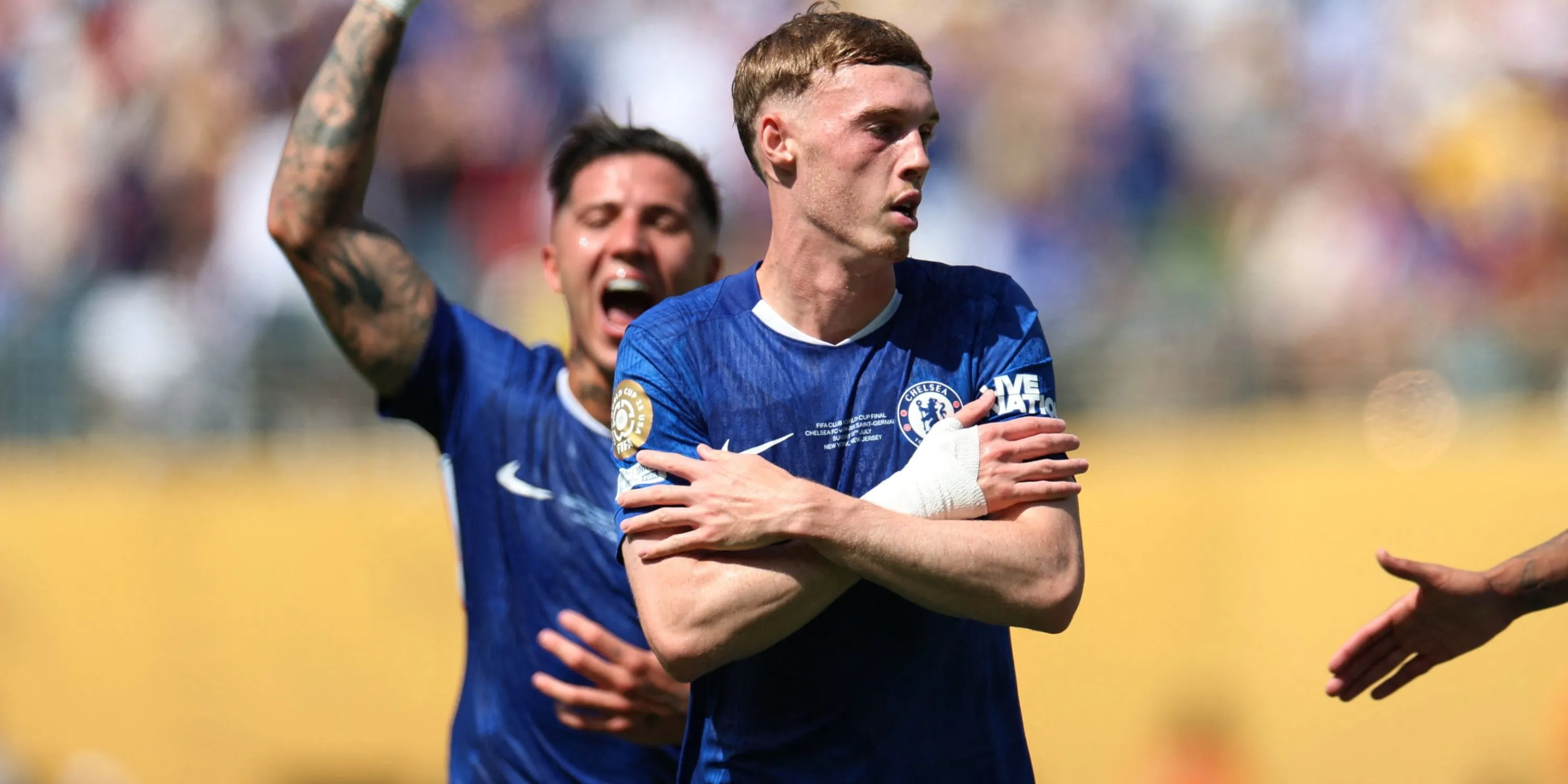 Cole Palmer ăn mừng bàn thắng cho Chelsea ở trận chung kết FIFA Club World Cup